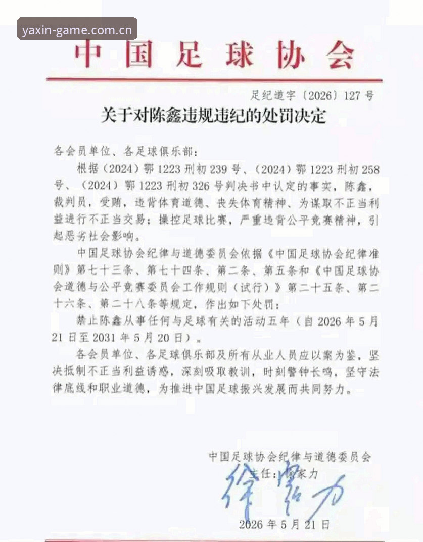 yaxin体育平台 中国足协第三批禁足名单最新动态:65人受罚,足球反腐风暴再升级